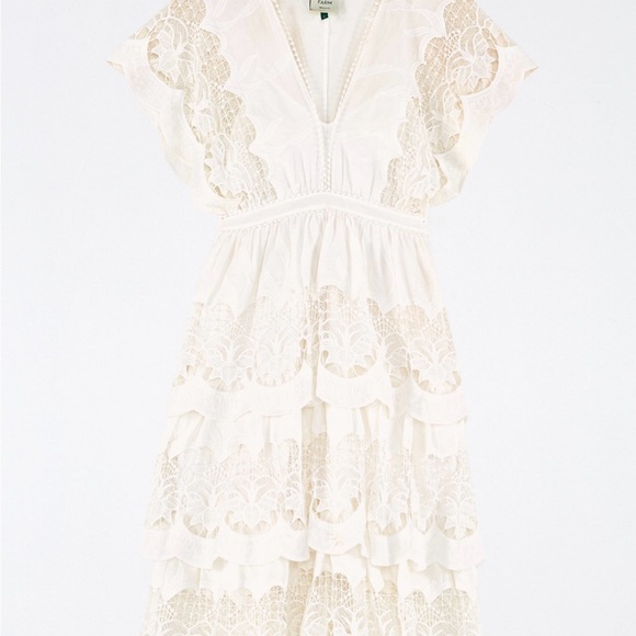 FARM-Rio NWT: Off-White Richelieu Midi Dress, size XS - Picture 4 of 6
